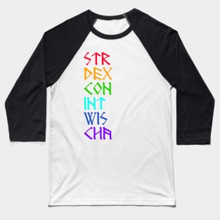 Customizable D&D Stats Baseball T-Shirt